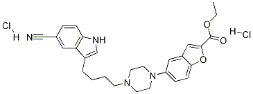 Ethyl 5-(4-(4-(5-cyano-1H-indol-3-yl)butyl)piperazin-1-yl)benzofuran-2-carboxylate