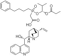 [R-(RS)][[2-Methyl-1-(1-oxopropoxy)propoxy]-(4-phenylbutyl)phosphinyl]acetic acid (-)-cinchonidine (11) salt