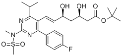 (+)-(3R, 5S), tert-butyl 7-[4-(4-fluorophenyl)-6-isopropyl-2-(N-methyl-N-methylsulphonylamino)-pyrimidine-5-yl]-3, 5-dihydroxy-6(E)-heptenate