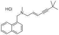 Terbinafine hydrochloride, N,6,6-Trimethyl-N-(naphthalen-1-ylmethyl)hept-2-en-4-yn-1-amine hydrochloride