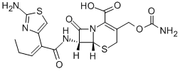 (6R,7R)-3-[[(Aminocarbonyl)oxy]methyl]-7-[[(2Z)-2-(2-amino-4-thiazolyl)-1-oxo-2-pentenyl]amino]-8-oxo-5-thia-1-azabicyclo[420]oct-2-ene-2-carboxylic acid