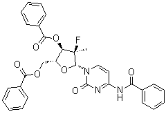 ((2R,3R,4R,5R)-5-(benzamido-2-oxopyrimidin-1(2H)-yl)-2-(benzoyloxymethyl)-4-fluoro-4-methyltetrahydrofuran-3-yl